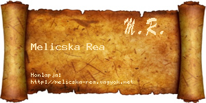 Melicska Rea névjegykártya